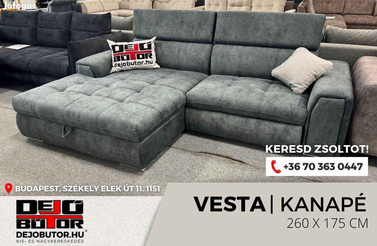Vesta L kanapé ülőgarnitúra sarok 265x175 cm zöld ágyazható