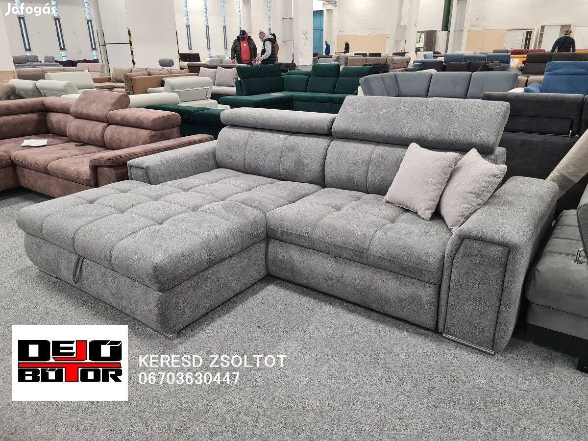 Vesta minőségi sarok kanapé ülőgarnitúra 265x175 cm ágyazható gray