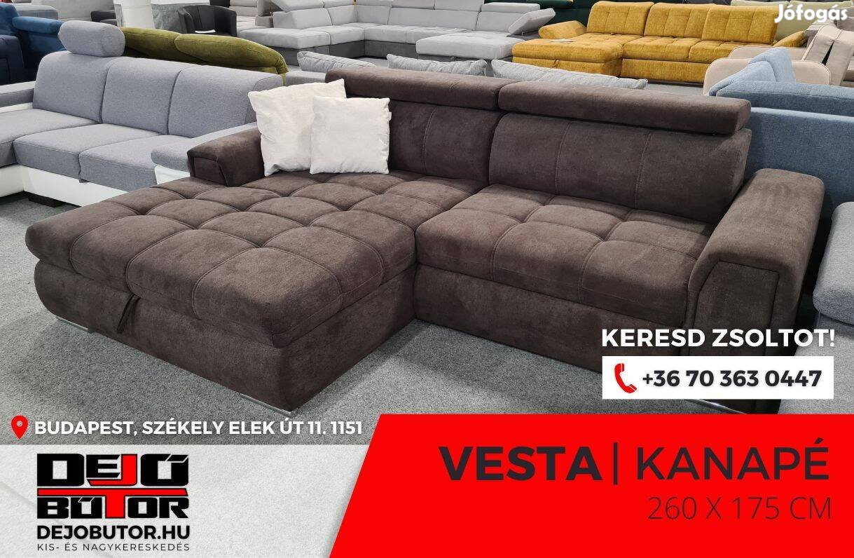 Vesta sarok barna kanapé bútor ülőgarnitúra rugós 265x175 cm ágyazható