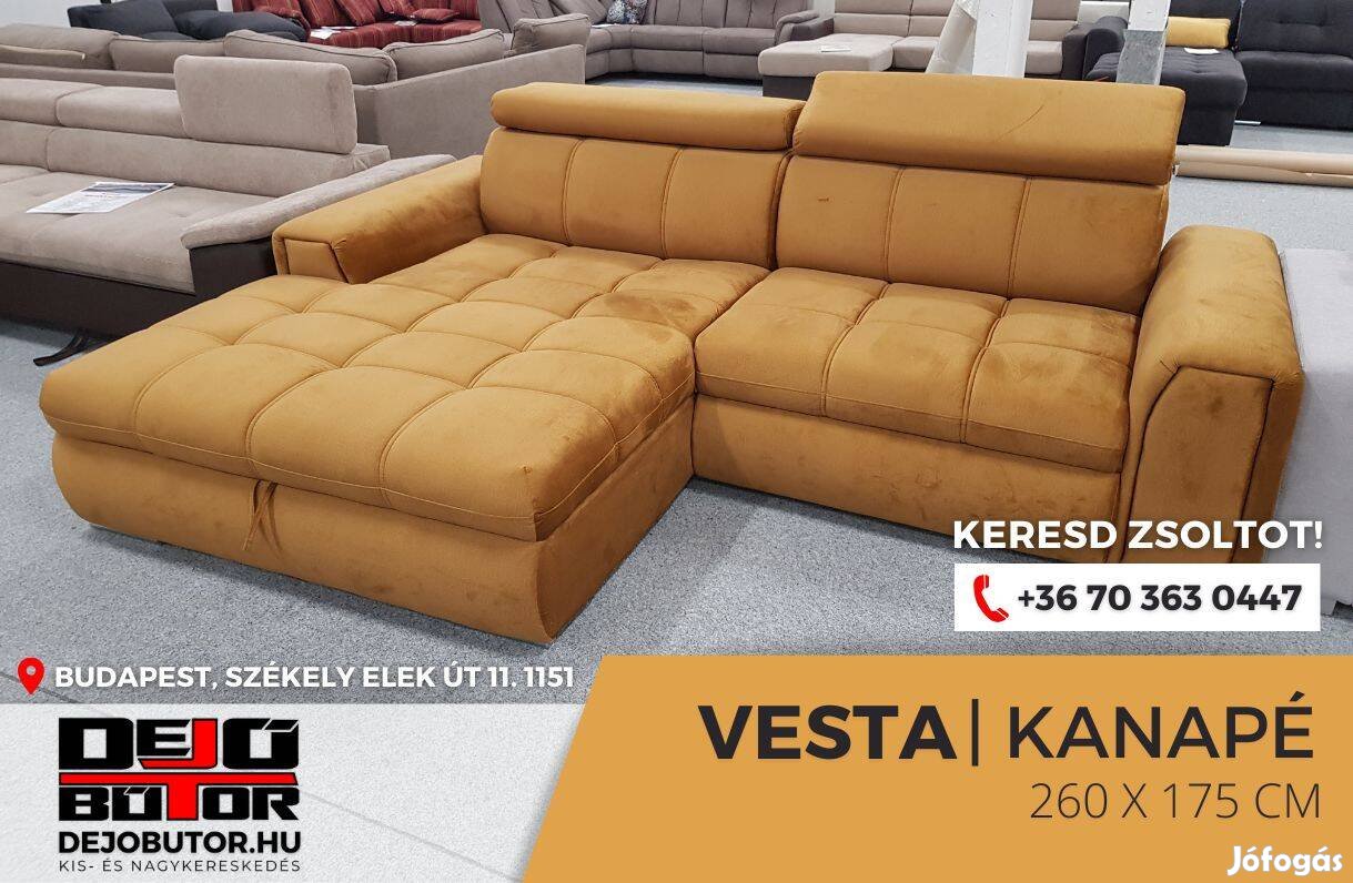 Vesta sarok kanapé bútor ülőgarnitúra 265x175 cm ágyazható