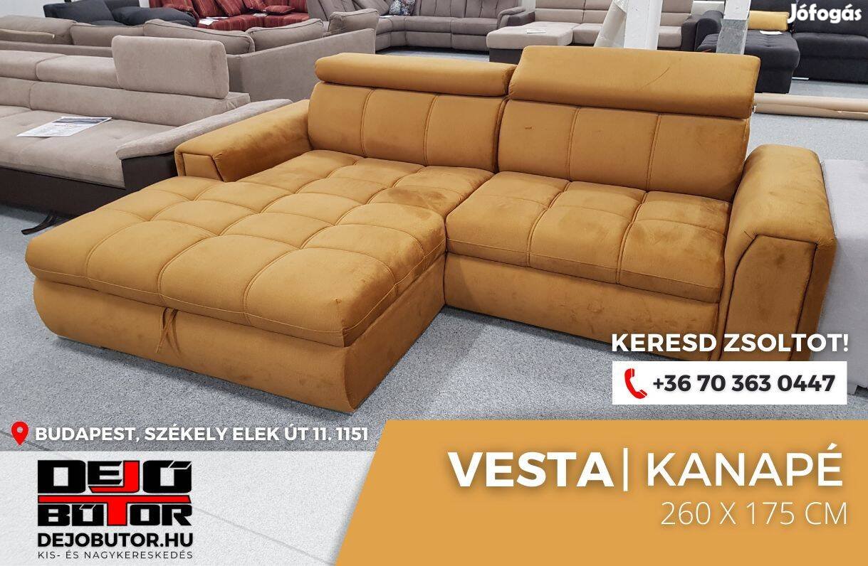 Vesta sarok kanapé ülőgarnitúra 175x265 cm ágyazható
