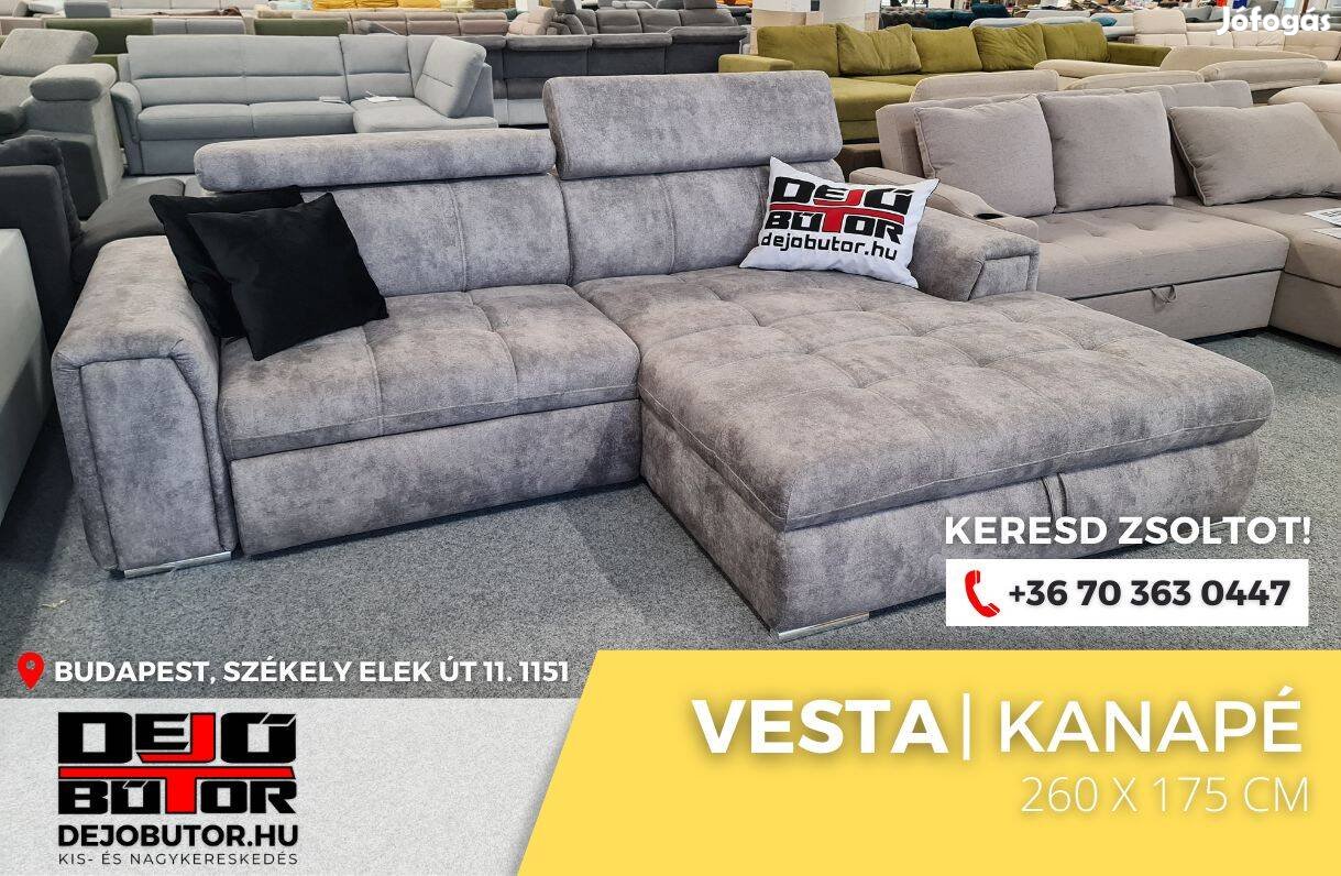 Vesta sarok kattanó támlás kanapé ülőgarnitúra 265x175 cm foltos gray