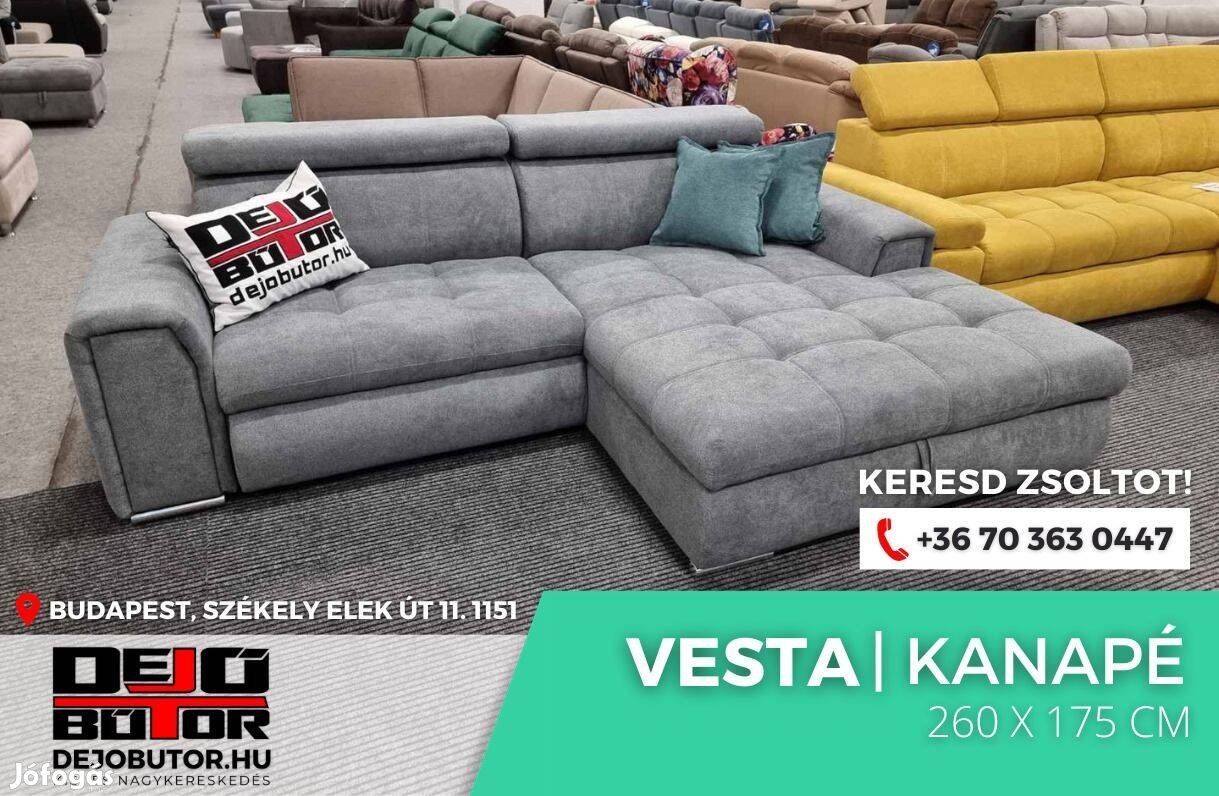 Vesta sarok prémium kanapé ülőgarnitúra 265x175 cm rugós gray