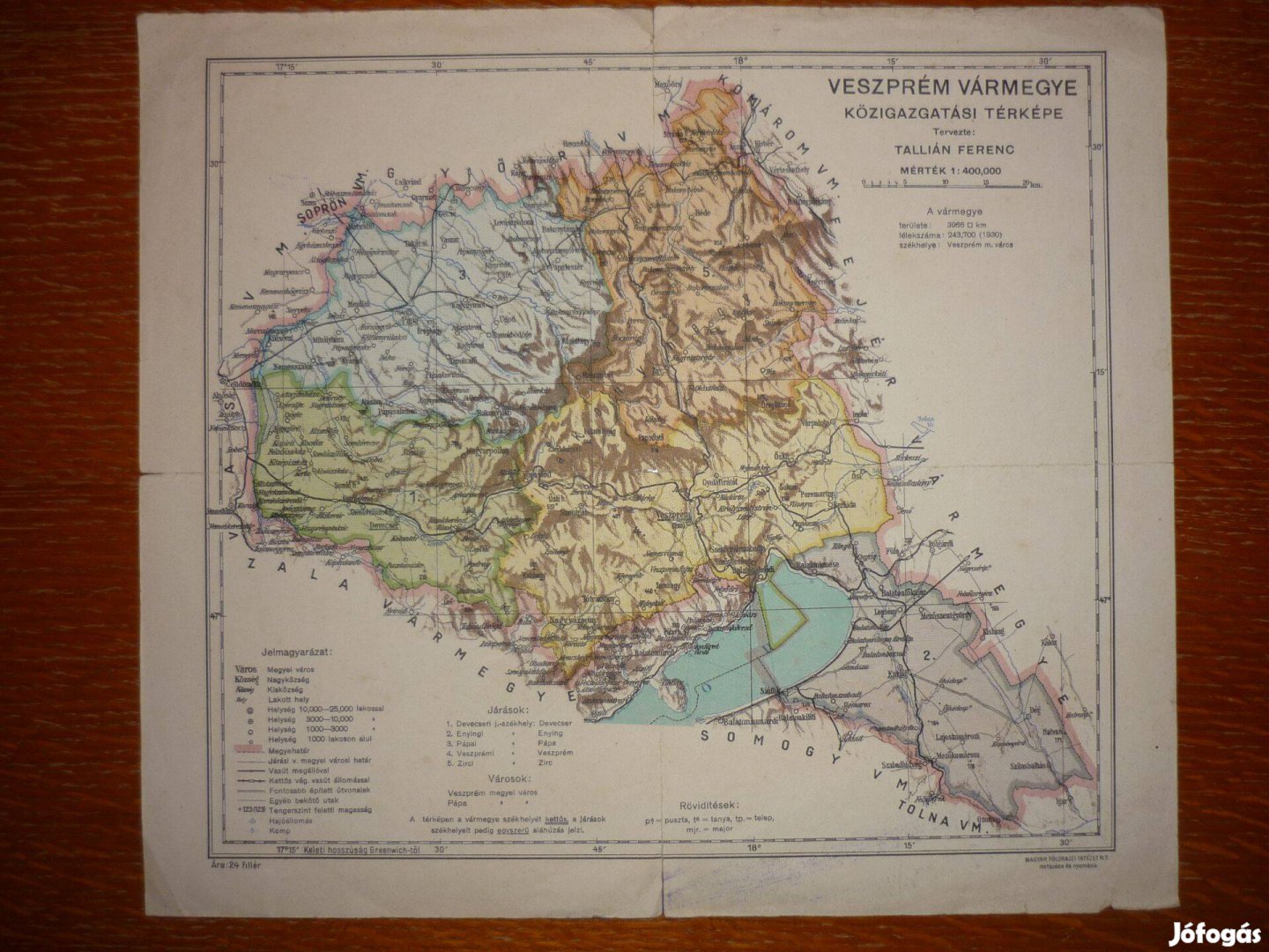 Veszprém vármegye térképe