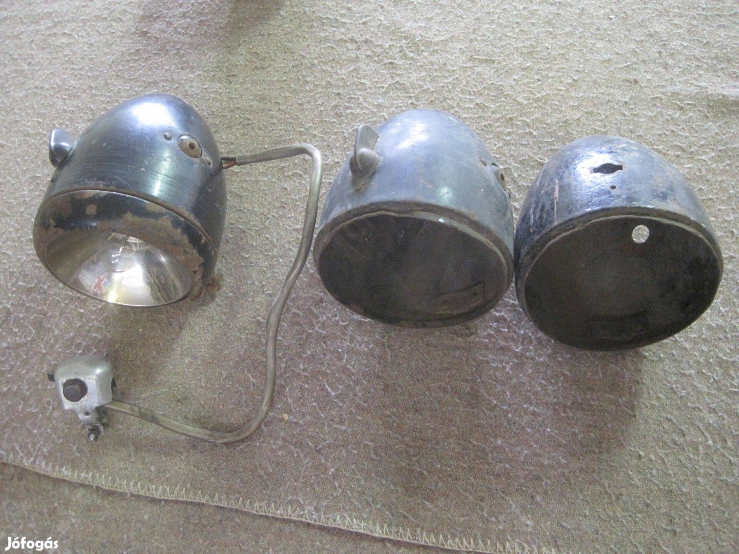 Veterán Csepel 100-125 motorkerékpár elsőlámpa 3 db