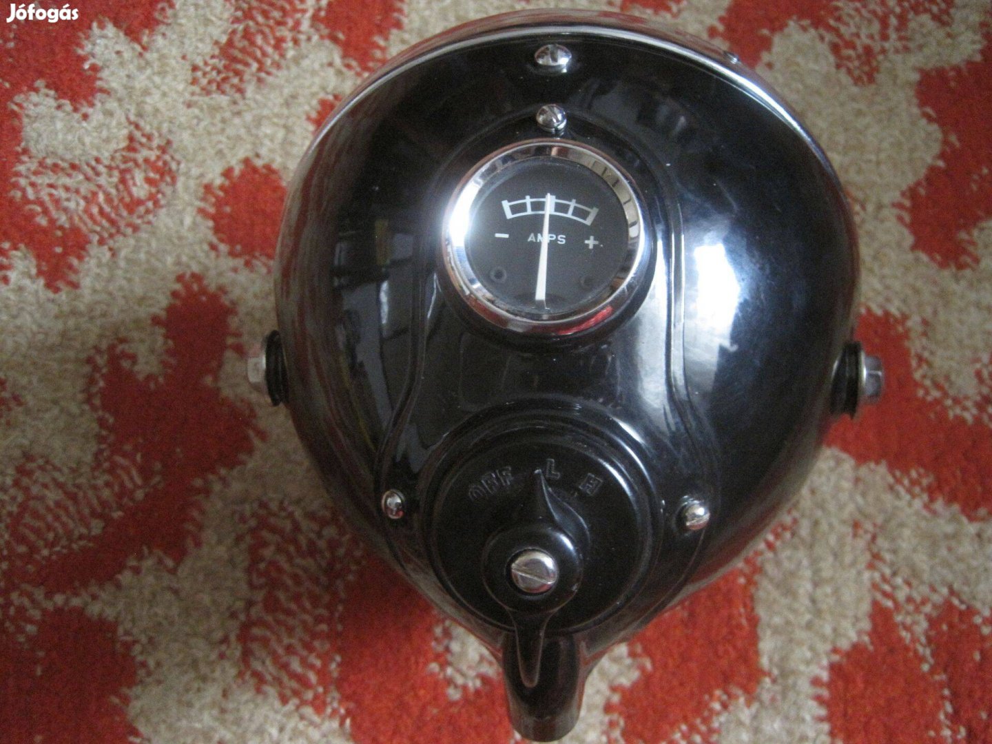 Veterán angol motorkerékpár Lucas első lámpa komplett.új