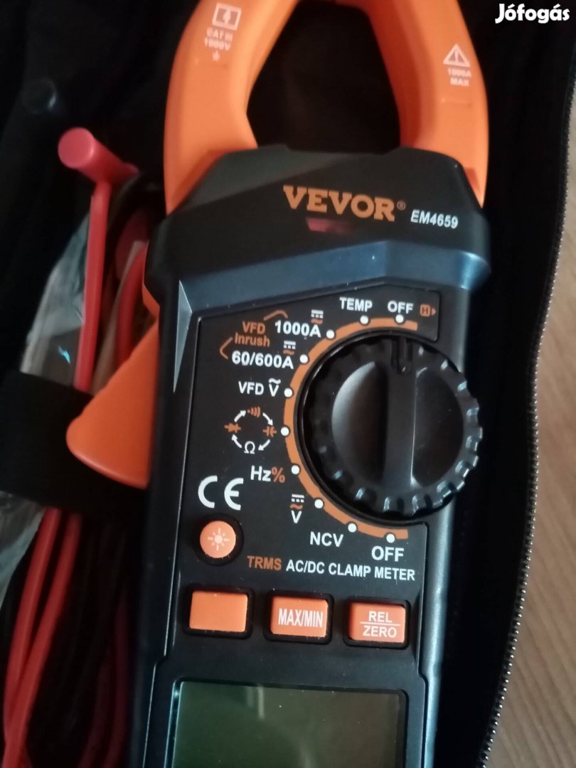 Vevor EM4659 lakatfogó AC/DC 1000 A áram és feszültségmérő
