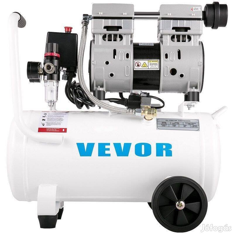 Vevor YM750-25 olajmentes kompresszor, 25lit, 750W, 8bar - fehér