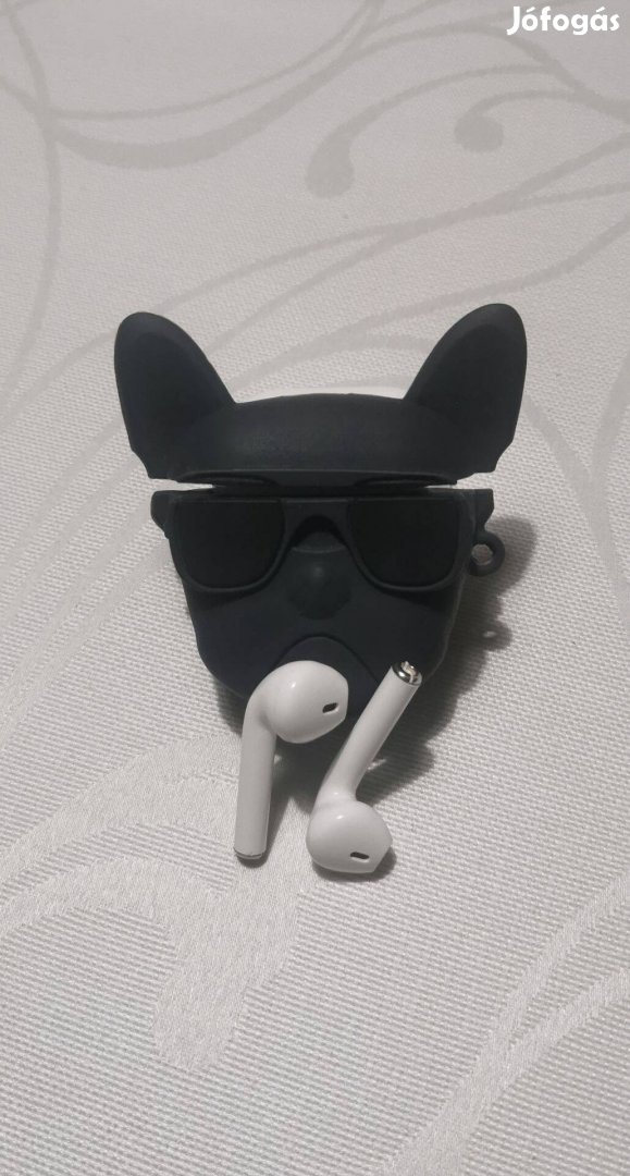 Vezeték nélküli Bluetooth fülhallgató fekete kutyás tok