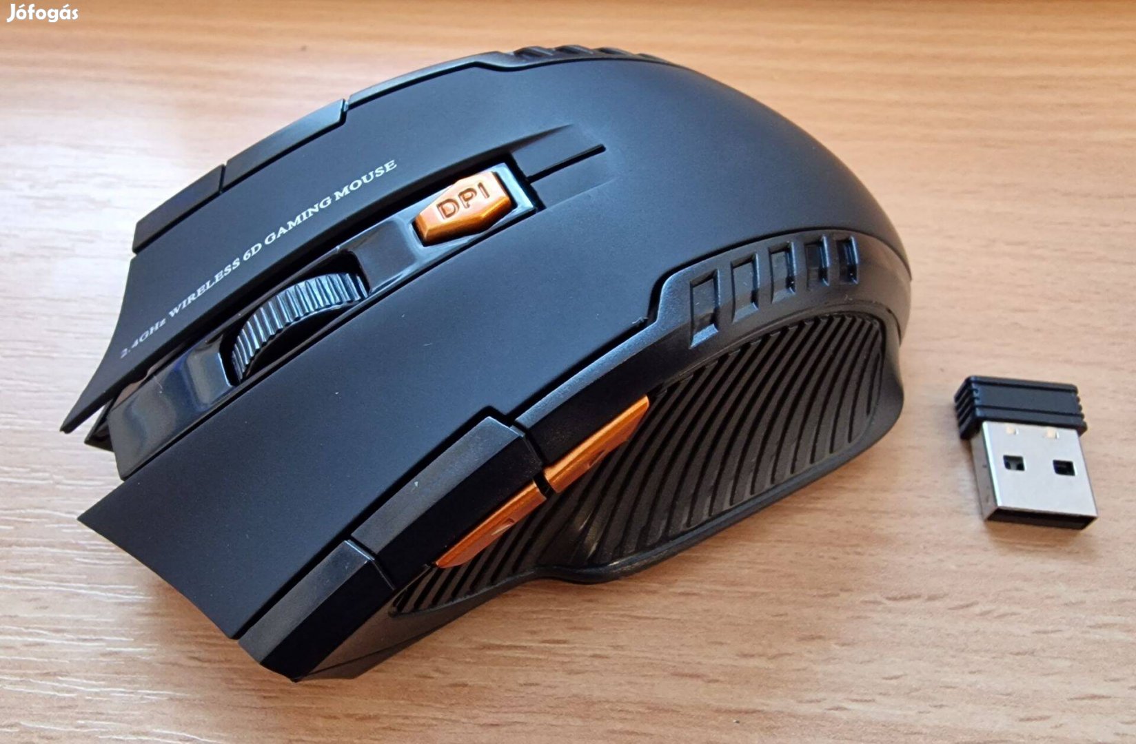 Vezeték nélküli ergonómikus 6 gombos optikai egér gamer egér 1600DPI