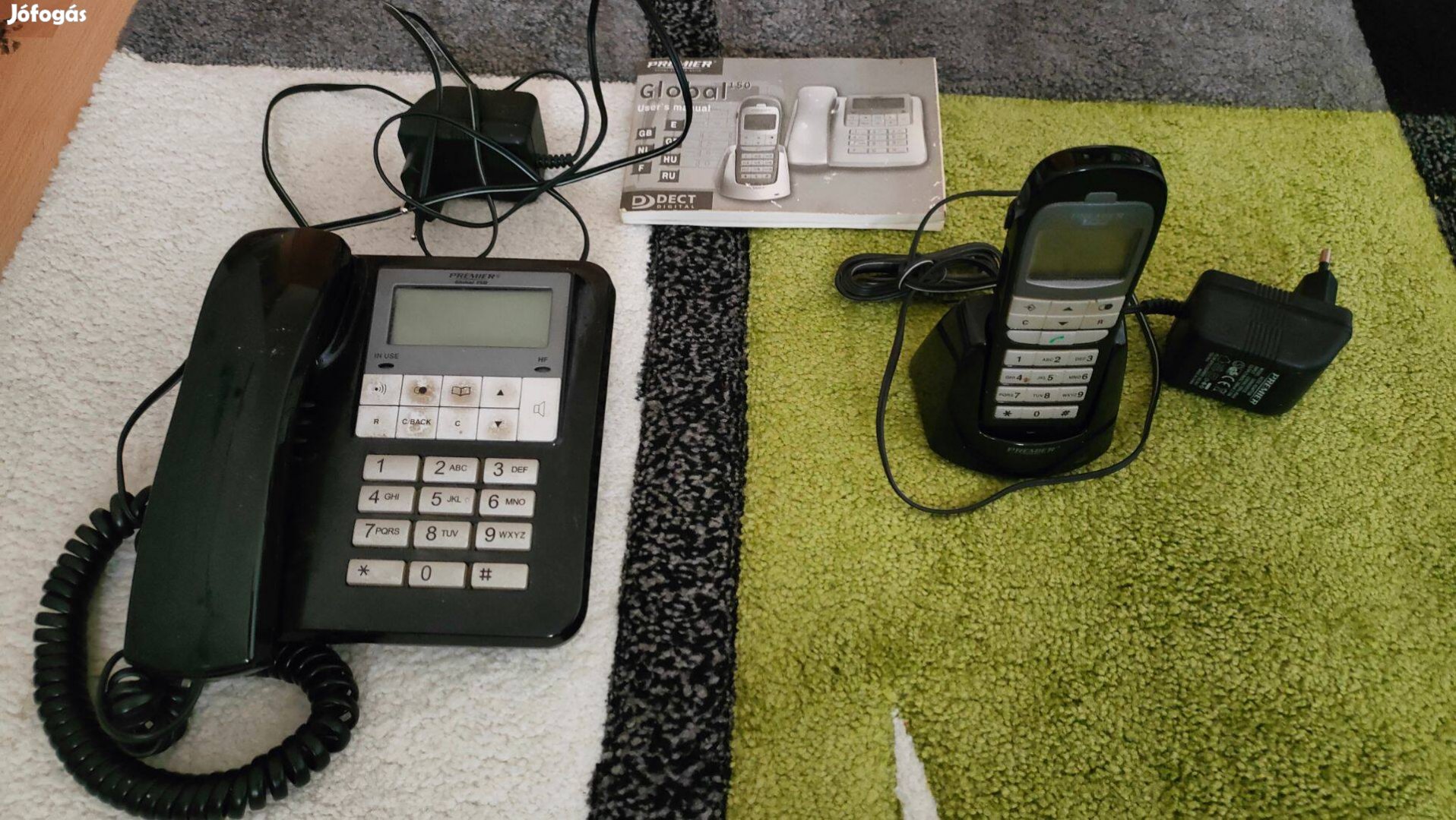 Vezetékes asztali vonalas hordozható és asztali telefon kombó Premier