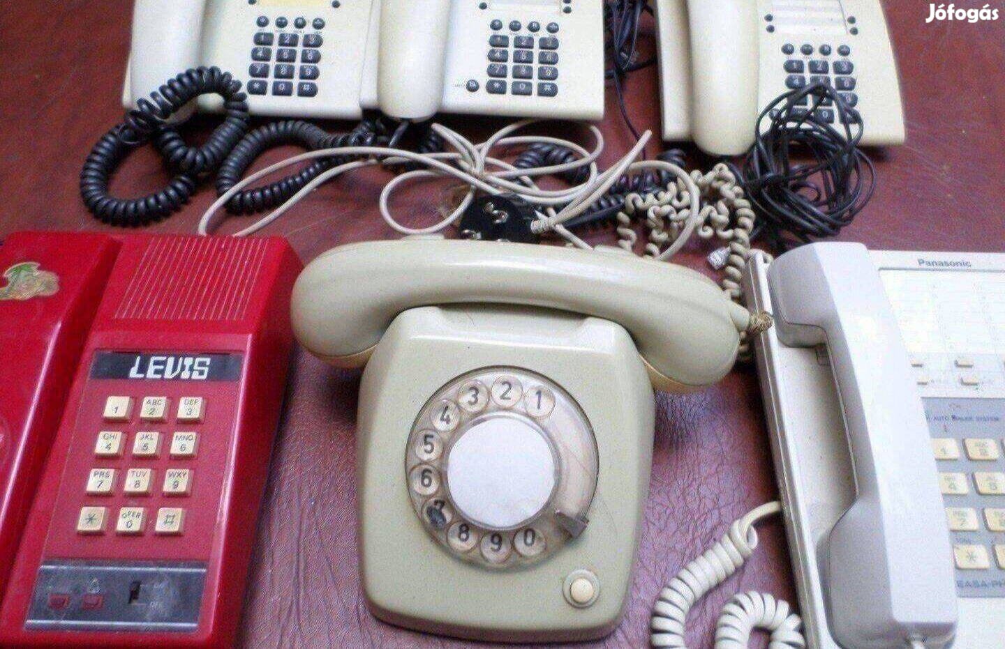 Vezetékes telefon gyűjtemény retro