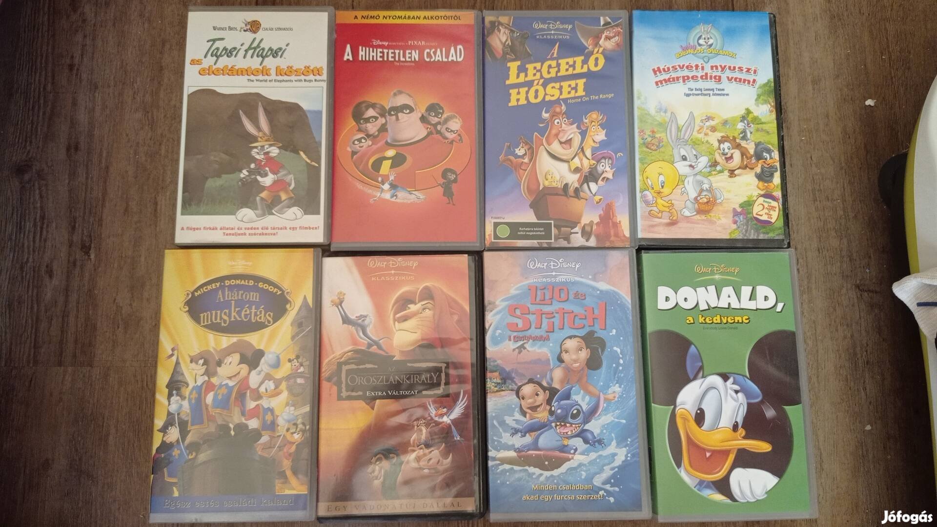 Vhs kazetták gyerekeknek gyermek mesék 18 db kazetták animációs is