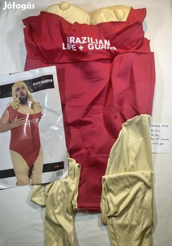 Vicces Baywatch jelmez férfiaknak, brazil vizimentő jelmez,