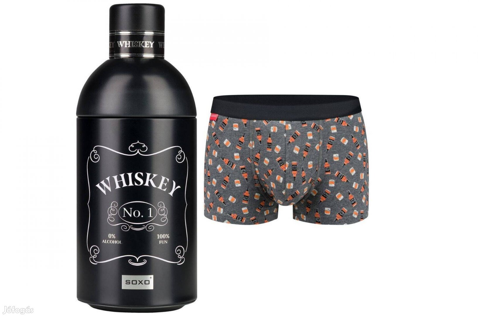 Vicces ajándék férfi boxer boxeralsó (XL) fém whiskeys palac