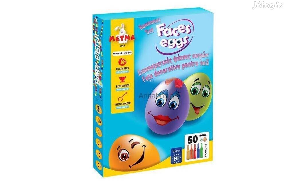 Vicces tojás arcok - tojásfesték 5 színnel