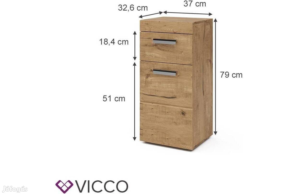 Vicco Luna midi szekrény, 79 cm, tölgy