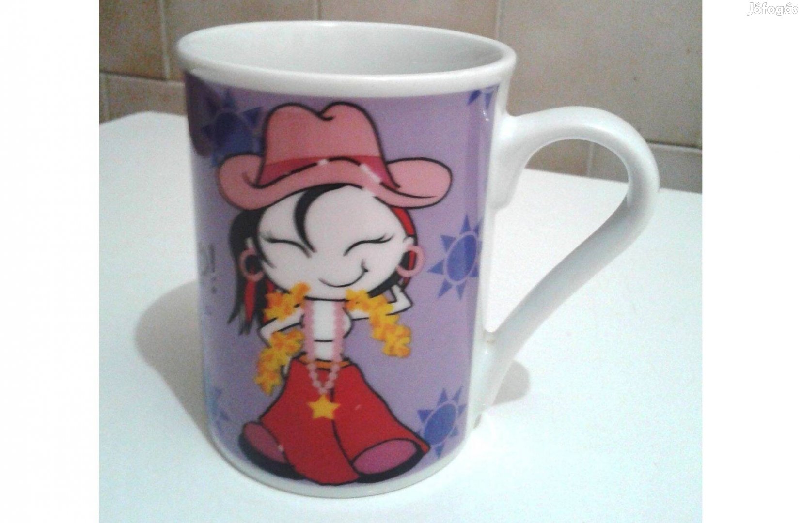 Vidám porcelán bögre kislányoknak szép színekkel gyűjteményből