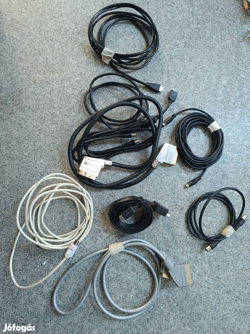 Video kábelek, SCART, HDMI és Rf koax összekötő kábelek 