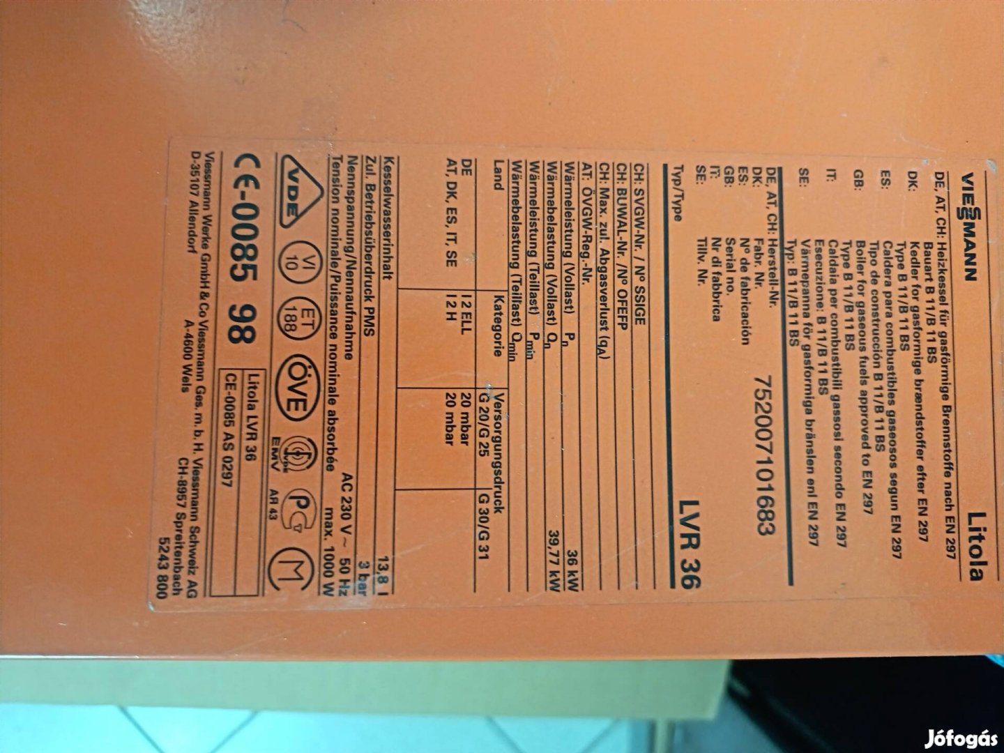 Viessmann Litola 36 kW gázkazán