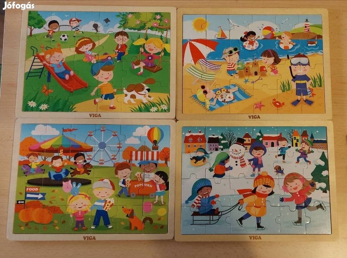 Viga fa évszak puzzle 4x24db-os eladó-Új