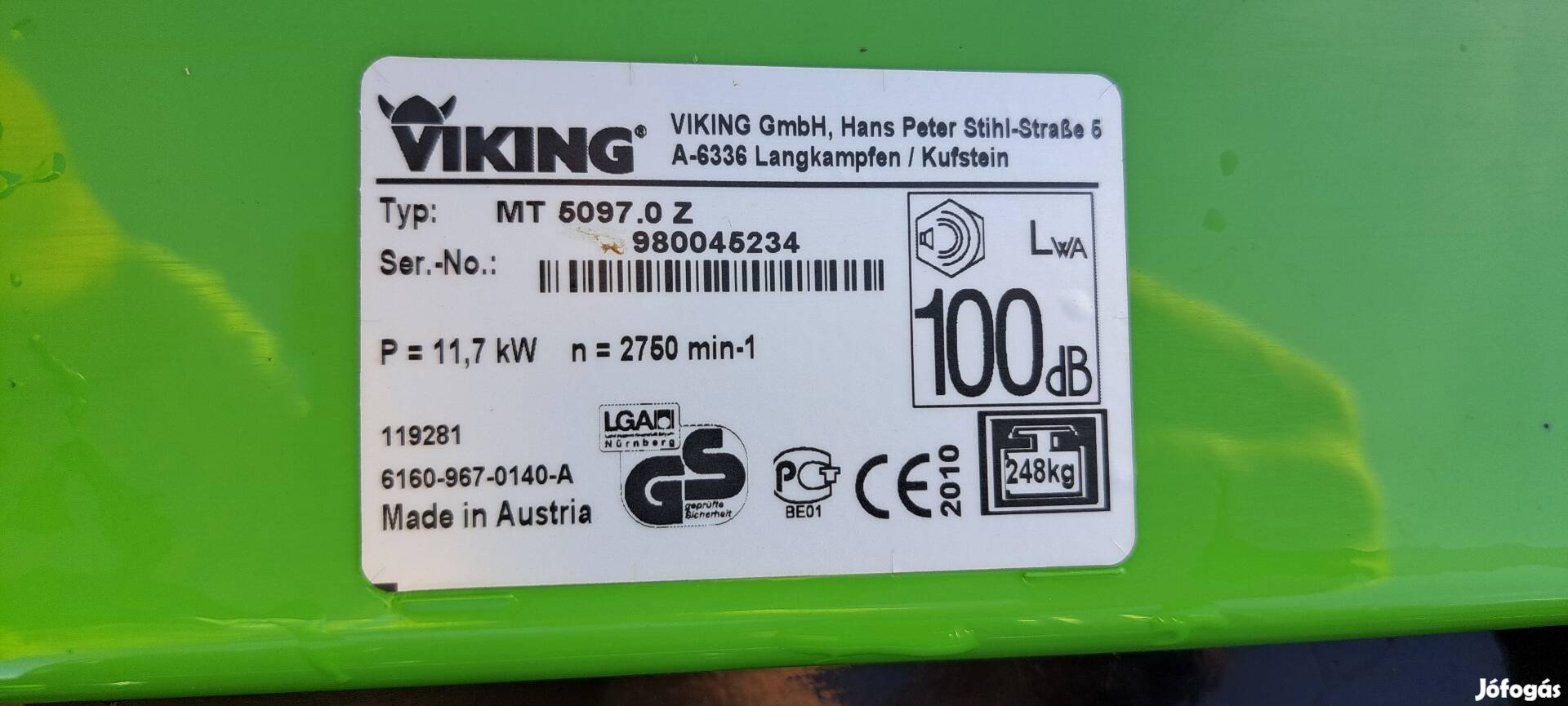 Viking/Stihl Mt 5097 Z fűnyíró traktor eladó 
