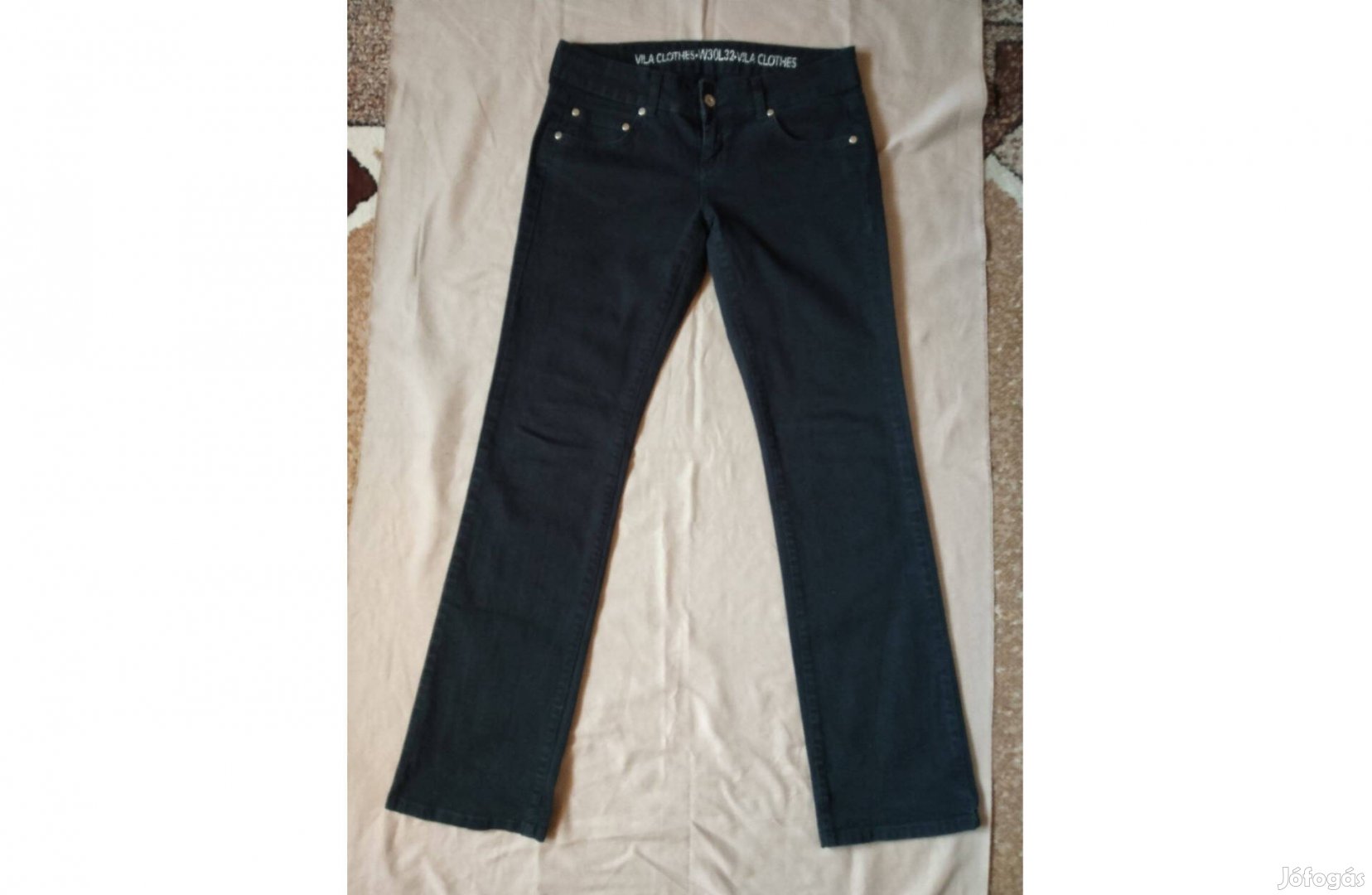 Vila Clothes Jeans fekete női farmernadrág W30