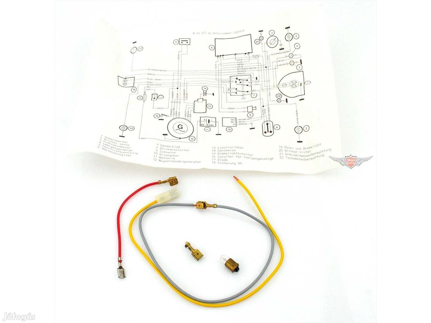 Világítási vezeték kapcsolási rajz M 50 Jet-hez