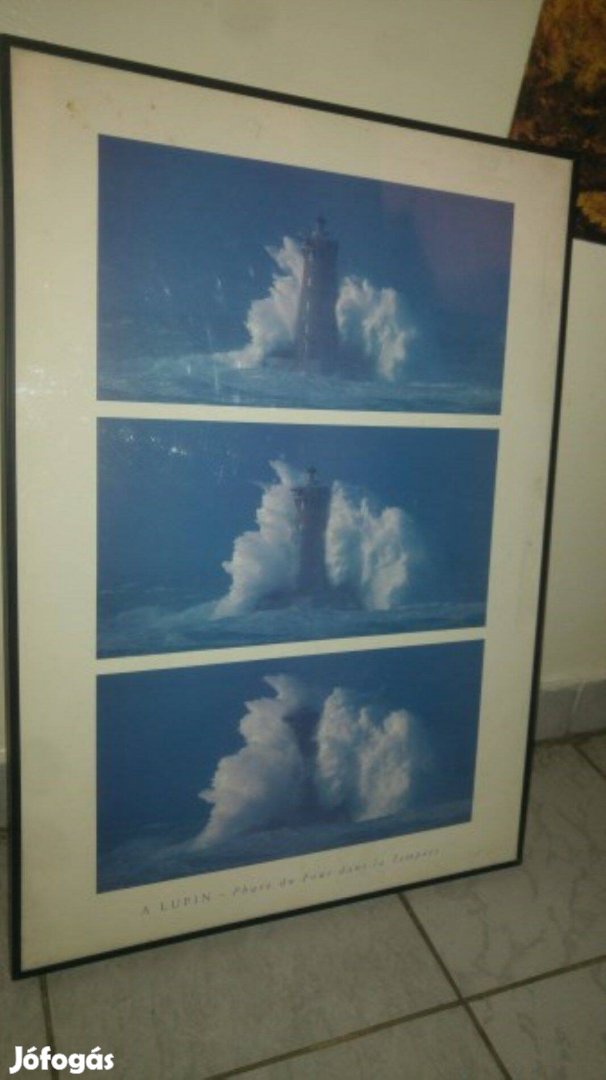 Világító torony viharban kép 50x71cm