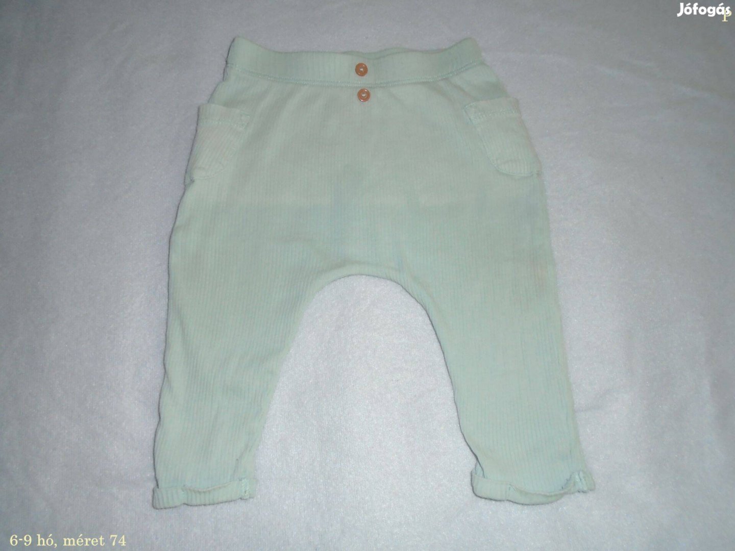 Világos színű hosszú nadrág 6-9 hó méret 74