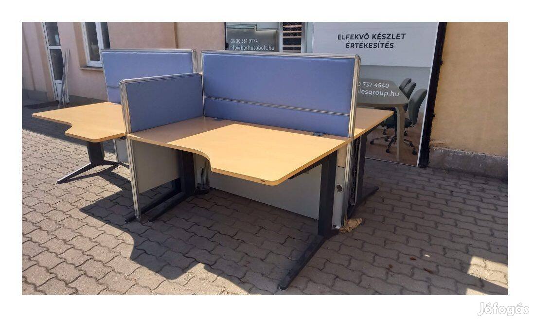 Világosbükk színű íróasztal sziget, munkaállomás, Steelcase - használt