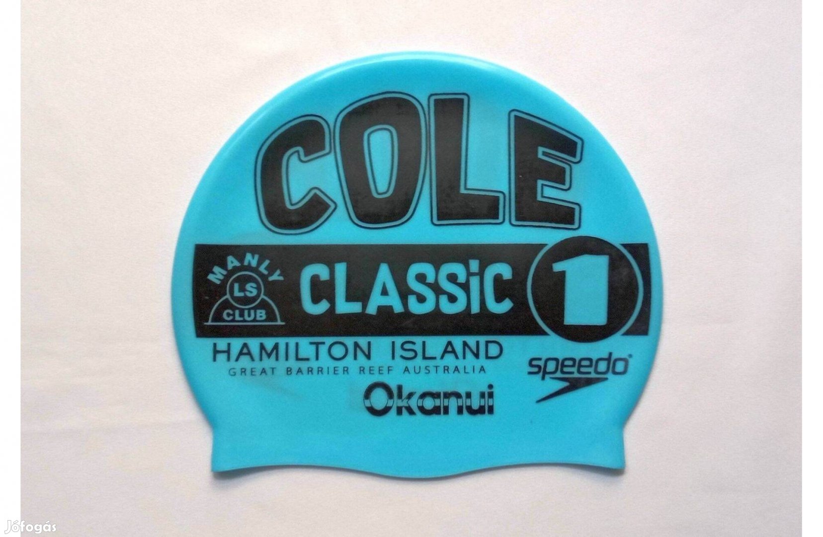 Világoskék Speedo úszósapka Cole Classic Hamilton Island felirattal