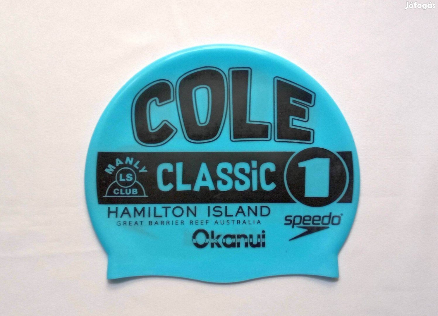 Világoskék Speedo úszósapka Cole Classic Manly Hamilton Island felirat