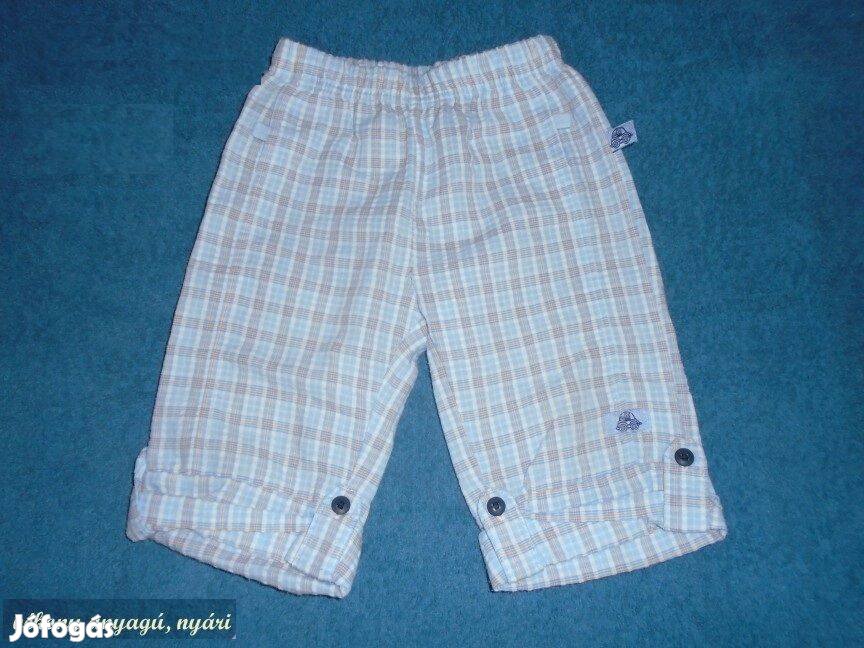 Világoskék és kockás nadrág 6-9 hó méret 68 74