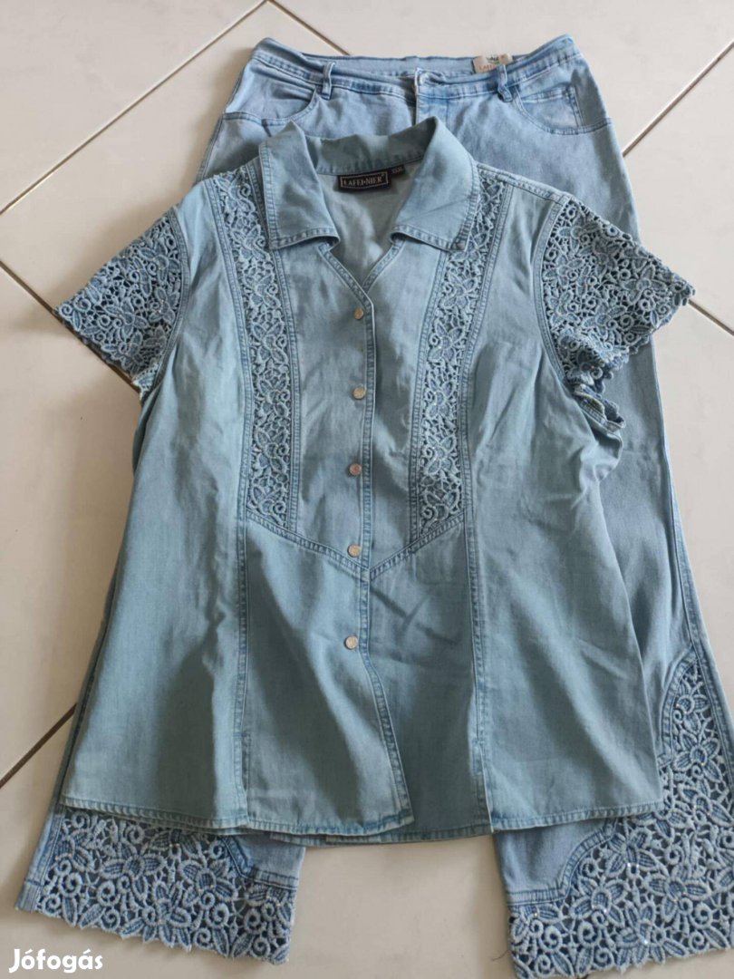 Világoskék női 2 részes ruha xxl-es méretben