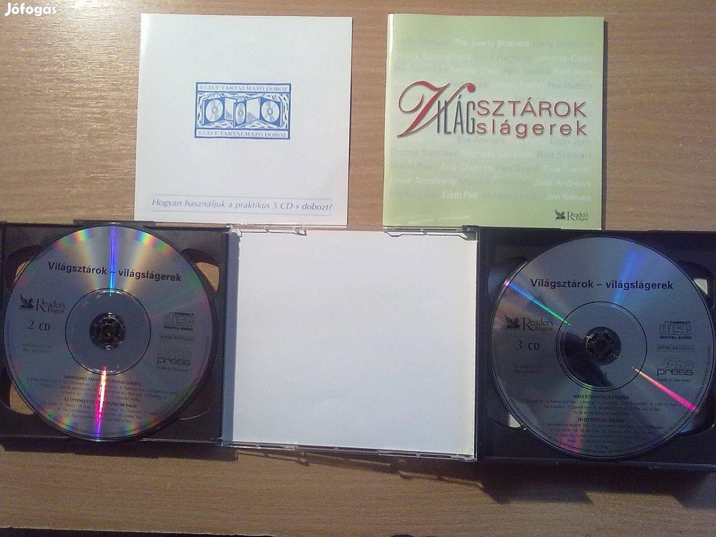 Világsztárok - Világslágerek (5 CD album+ 1 könyv, újszerű állapotban)