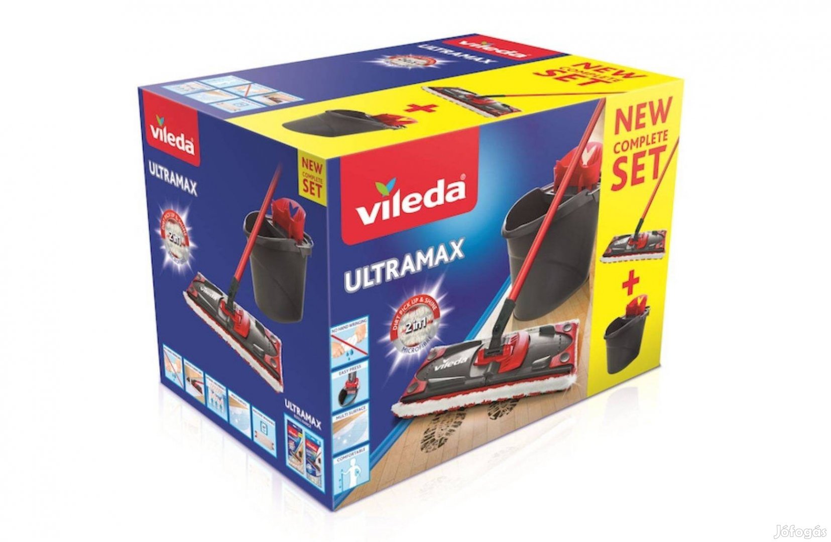 Vileda Ultramax lapos felmosó szett forgatható teleszkópos nyéllel, új