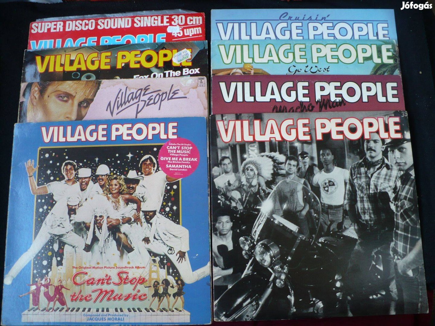 Village People LP-kollekció (7 sorlemez, 1 maxi, nyugati nyomású kiadv