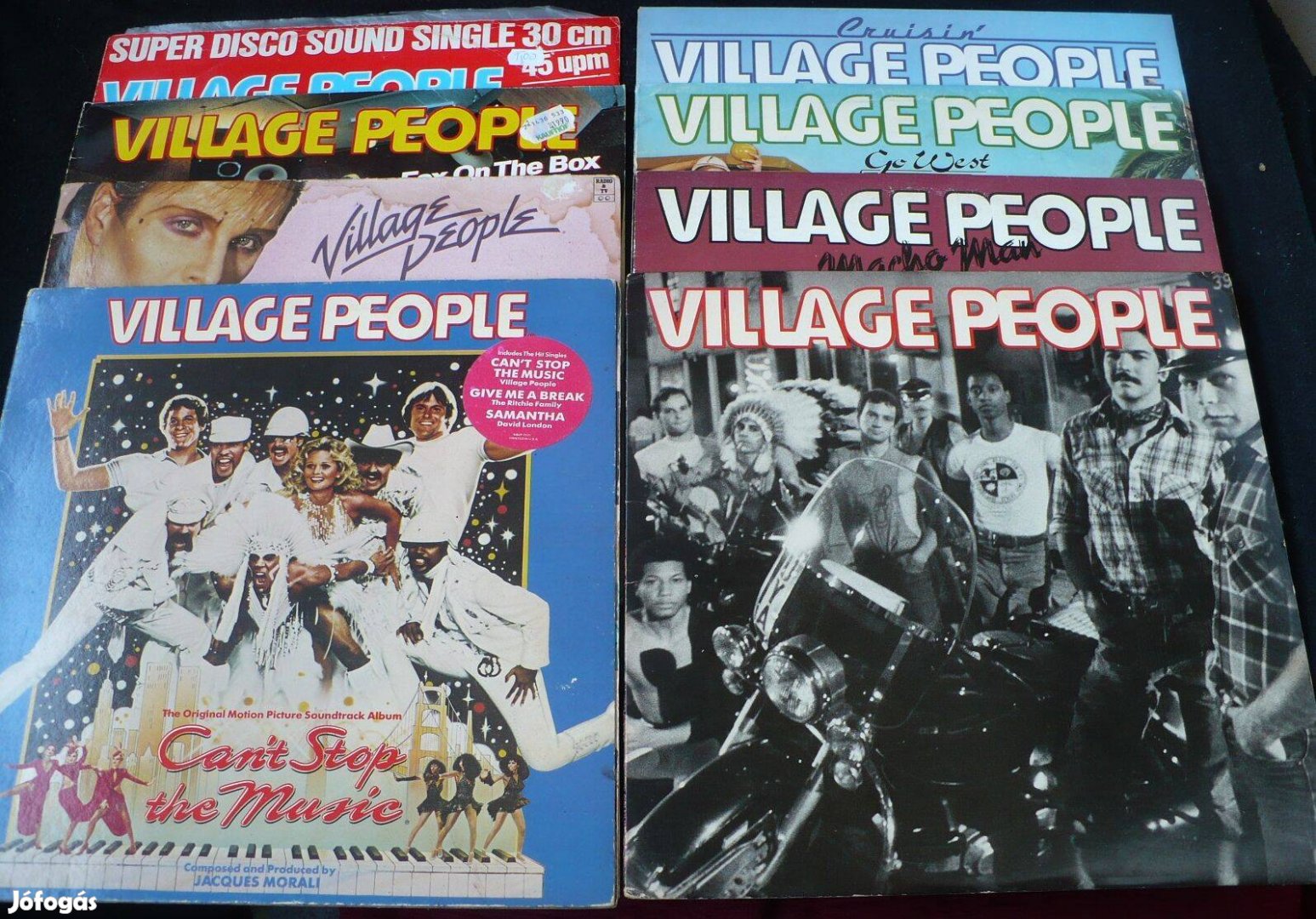 Village People sorlemez-kollekció (8 db, német, svéd, kanadai és USA-n