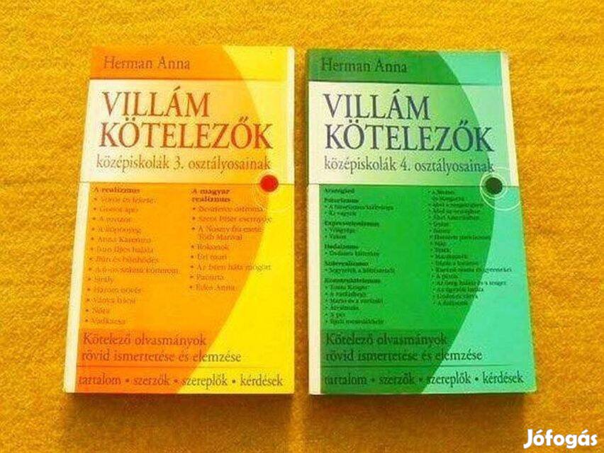Villám kötelezők középiskolák 3 - 4. osztályosainak