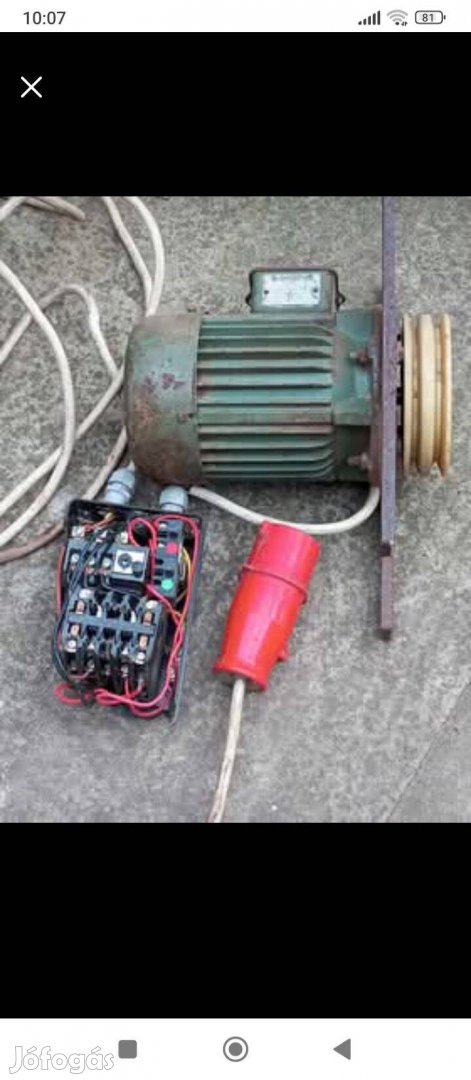 Villanymotor,220/380,+ékszíj tárcsa