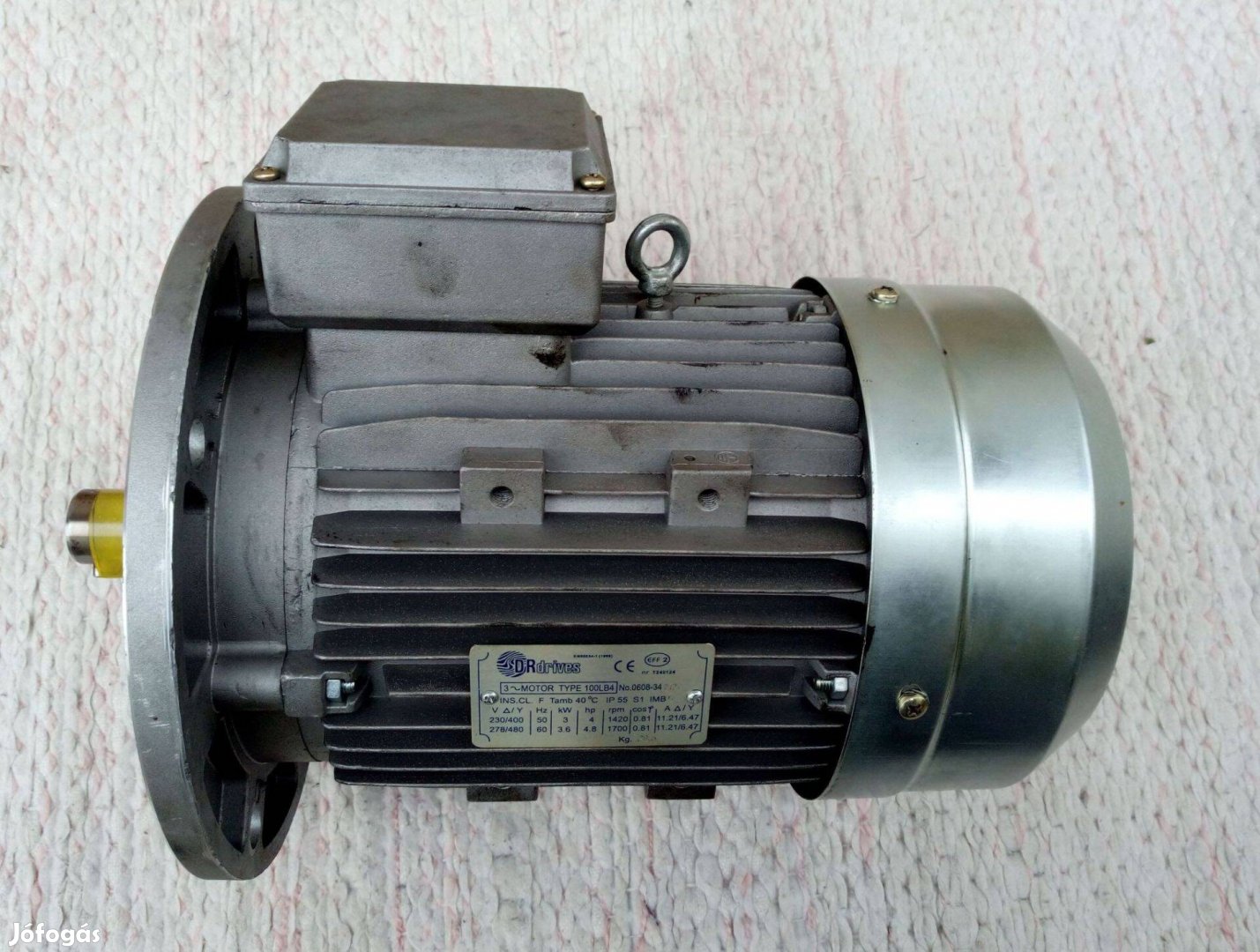 Villanymotor 3kW, 1420/perc B5 nagyperemes, Dr Drives