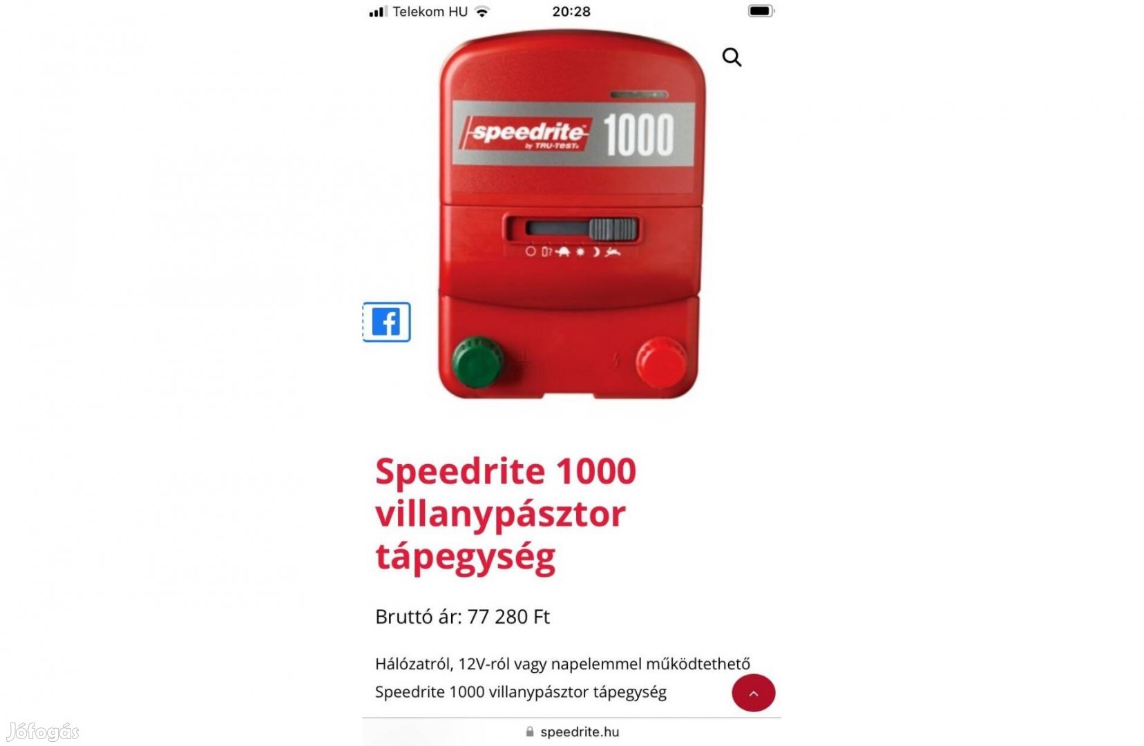 Villanypásztor speedrite 1000