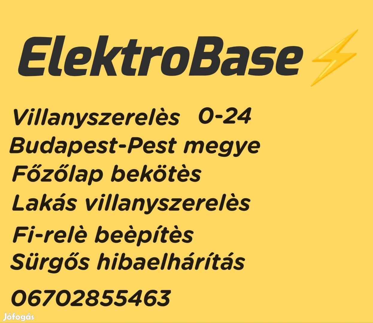 Villanyszerelő Bp - Pest 0-24 ??