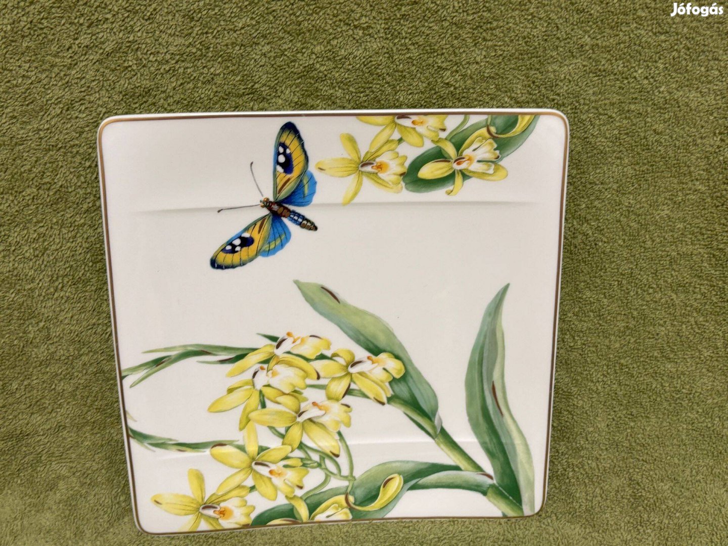 Villeroy&Boch porcelán tál, tálca,lepkés, virágos