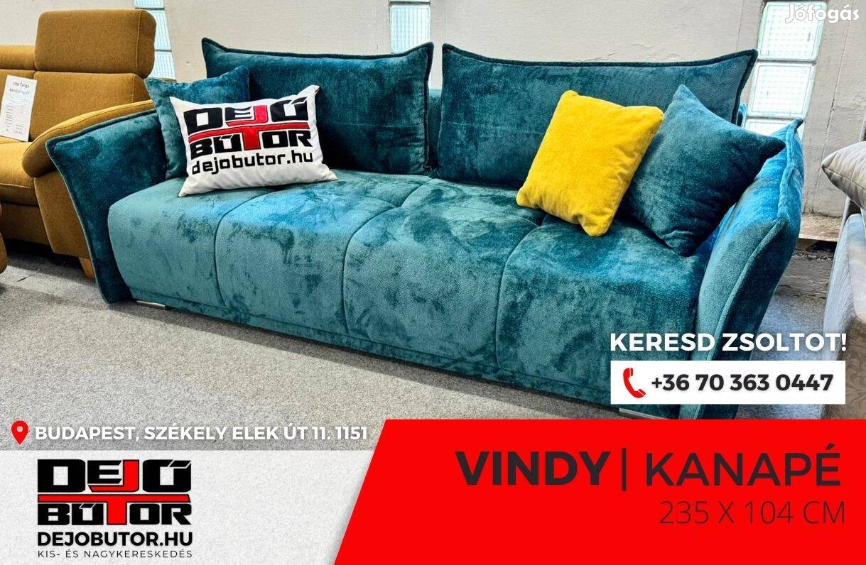 Vindy blue kanapé bútor ülőgarnitúra rugós 235x104 cm ágyazható