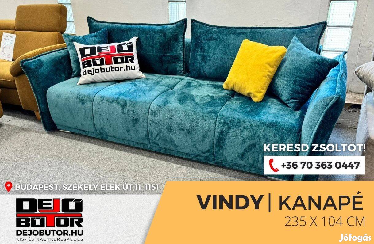 Vindy egyenes kanapé ülőgarnitúra 235x104 cm bútor kék