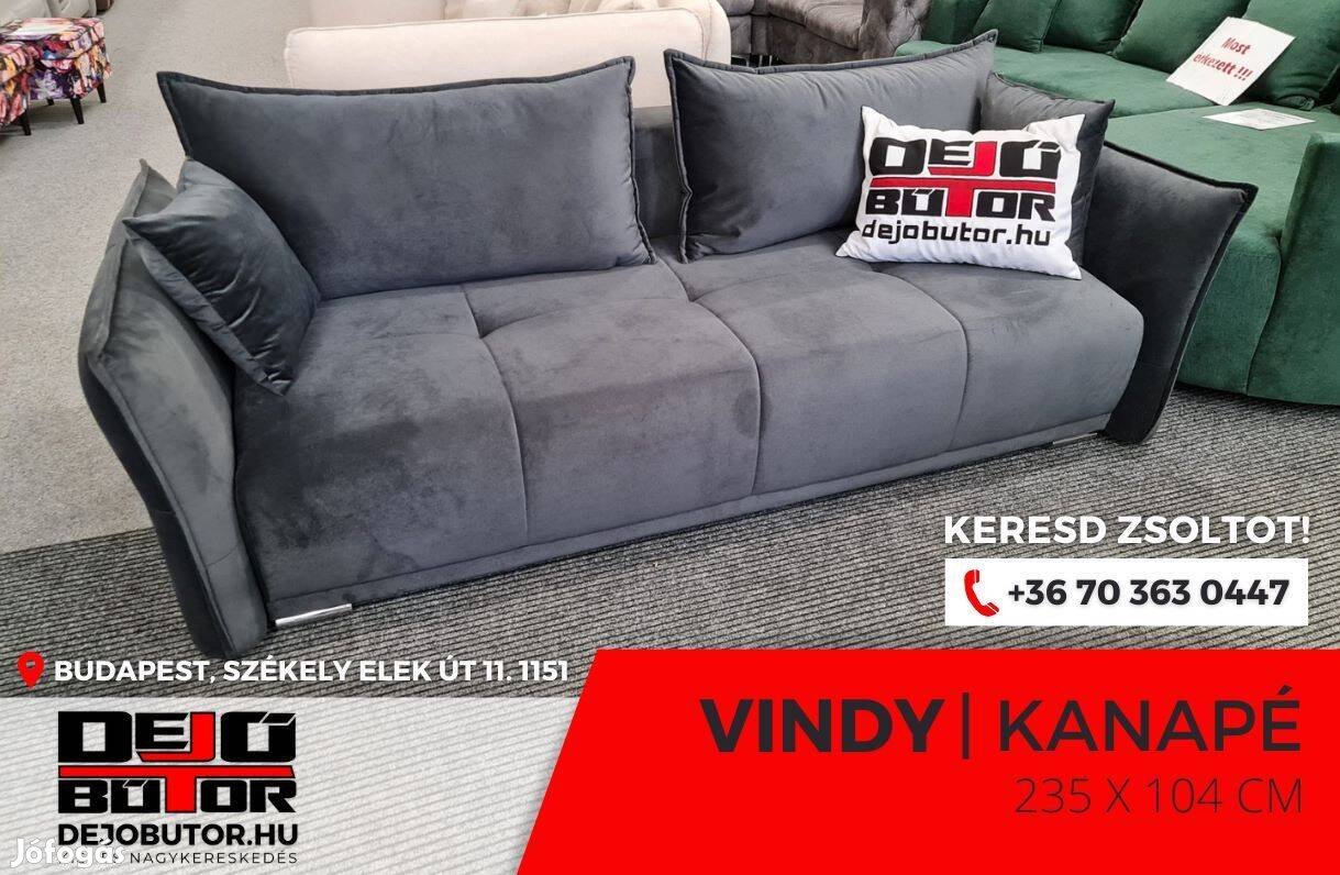 Vindy íves kanapé ülőgarnitúra bútor 235x104 cm ágyazható