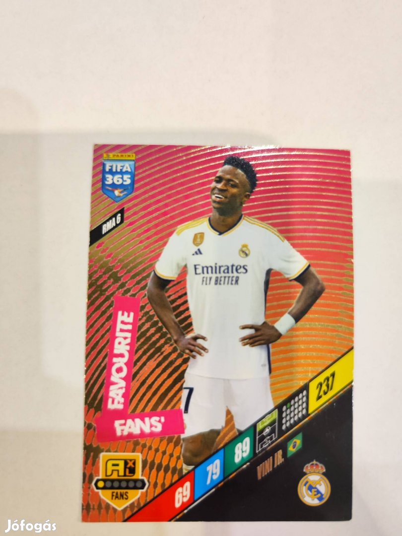 Vini JR  Real Madrid panini FIFA 365 focis kártya, Axl eladó