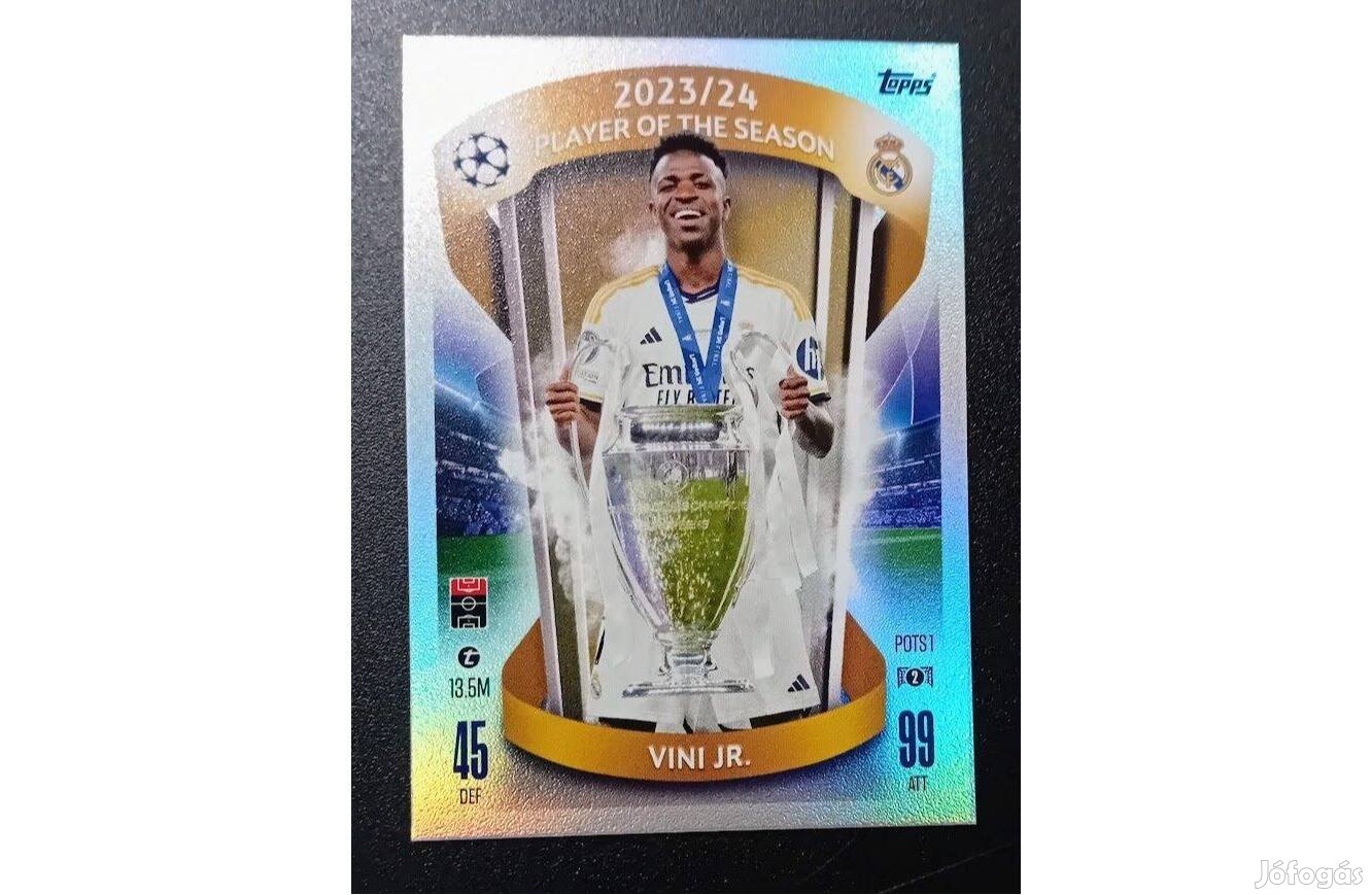 Vinícius Jr. Real Madrid Player of the Season focis kártya Match Attax